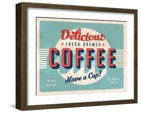 Vintage Design -  Fresh Brewed Coffee-Real Callahan-Framed Art Print