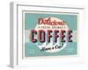 Vintage Design -  Fresh Brewed Coffee-Real Callahan-Framed Art Print