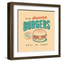 Vintage Design -  Homestyle Burgers-Real Callahan-Framed Art Print