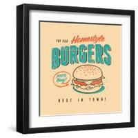 Vintage Design -  Homestyle Burgers-Real Callahan-Framed Art Print