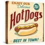 Vintage Design -  Hot Dogs-Real Callahan-Stretched Canvas