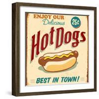 Vintage Design -  Hot Dogs-Real Callahan-Framed Photographic Print