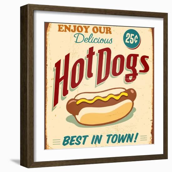 Vintage Design -  Hot Dogs-Real Callahan-Framed Photographic Print