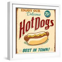 Vintage Design -  Hot Dogs-Real Callahan-Framed Photographic Print