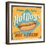 Vintage Design -  Hot Dogs-Real Callahan-Framed Art Print