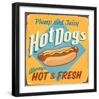 Vintage Design -  Hot Dogs-Real Callahan-Framed Art Print