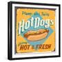 Vintage Design -  Hot Dogs-Real Callahan-Framed Art Print