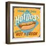 Vintage Design -  Hot Dogs-Real Callahan-Framed Art Print