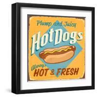 Vintage Design -  Hot Dogs-Real Callahan-Framed Art Print