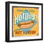 Vintage Design -  Hot Dogs-Real Callahan-Framed Art Print