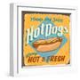 Vintage Design -  Hot Dogs-Real Callahan-Framed Art Print