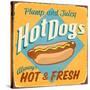 Vintage Design -  Hot Dogs-Real Callahan-Stretched Canvas