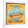 Vintage Design -  Hot Dogs-Real Callahan-Framed Art Print