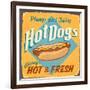 Vintage Design -  Hot Dogs-Real Callahan-Framed Art Print