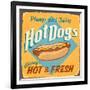 Vintage Design -  Hot Dogs-Real Callahan-Framed Art Print