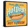 Vintage Design -  Hot Dogs-Real Callahan-Framed Stretched Canvas