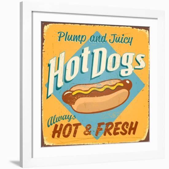 Vintage Design -  Hot Dogs-Real Callahan-Framed Art Print