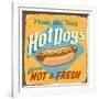 Vintage Design -  Hot Dogs-Real Callahan-Framed Art Print