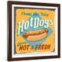 Vintage Design -  Hot Dogs-Real Callahan-Framed Art Print