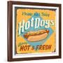 Vintage Design -  Hot Dogs-Real Callahan-Framed Art Print