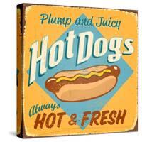 Vintage Design -  Hot Dogs-Real Callahan-Stretched Canvas