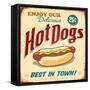 Vintage Design -  Hot Dogs-Real Callahan-Framed Stretched Canvas