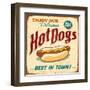 Vintage Design -  Hot Dogs-Real Callahan-Framed Art Print