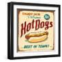 Vintage Design -  Hot Dogs-Real Callahan-Framed Art Print