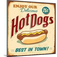 Vintage Design -  Hot Dogs-Real Callahan-Mounted Art Print