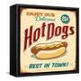 Vintage Design -  Hot Dogs-Real Callahan-Framed Stretched Canvas