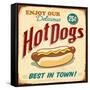 Vintage Design -  Hot Dogs-Real Callahan-Framed Stretched Canvas