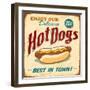 Vintage Design -  Hot Dogs-Real Callahan-Framed Art Print