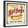 Vintage Design -  Hot Dogs-Real Callahan-Framed Art Print