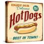 Vintage Design -  Hot Dogs-Real Callahan-Stretched Canvas