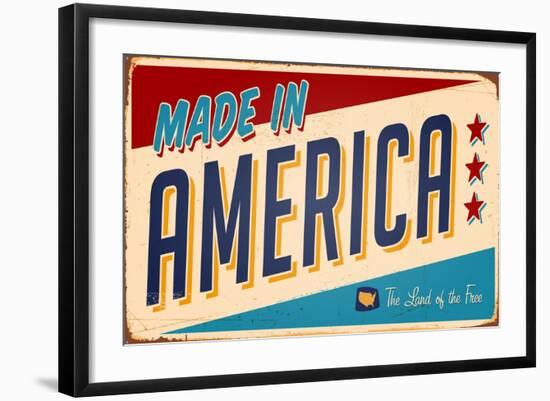 Vintage Design -  Made In America-Real Callahan-Framed Art Print