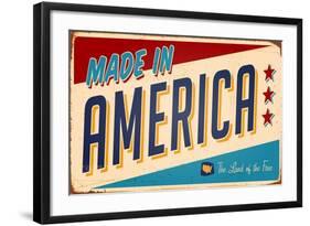 Vintage Design -  Made In America-Real Callahan-Framed Art Print