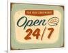 Vintage Design -  Open 24/7-Real Callahan-Framed Art Print