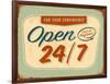 Vintage Design -  Open 24/7-Real Callahan-Framed Art Print