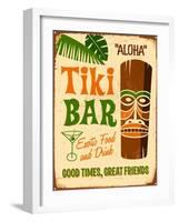 Vintage Design -  Tiki Bar-Real Callahan-Framed Art Print