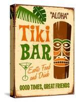 Vintage Design -  Tiki Bar-Real Callahan-Stretched Canvas