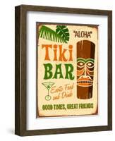 Vintage Design -  Tiki Bar-Real Callahan-Framed Art Print