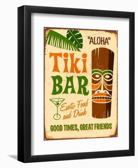 Vintage Design -  Tiki Bar-Real Callahan-Framed Art Print