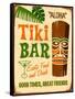 Vintage Design -  Tiki Bar-Real Callahan-Framed Stretched Canvas