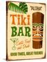 Vintage Design -  Tiki Bar-Real Callahan-Stretched Canvas