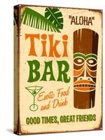 Vintage Design -  Tiki Bar-Real Callahan-Stretched Canvas