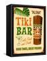 Vintage Design -  Tiki Bar-Real Callahan-Framed Stretched Canvas