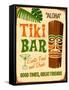 Vintage Design -  Tiki Bar-Real Callahan-Framed Stretched Canvas