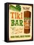 Vintage Design -  Tiki Bar-Real Callahan-Framed Stretched Canvas