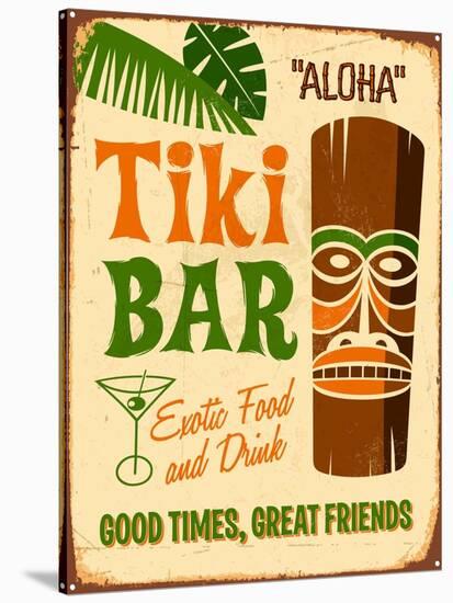 Vintage Design -  Tiki Bar-Real Callahan-Stretched Canvas