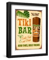 Vintage Design -  Tiki Bar-Real Callahan-Framed Art Print